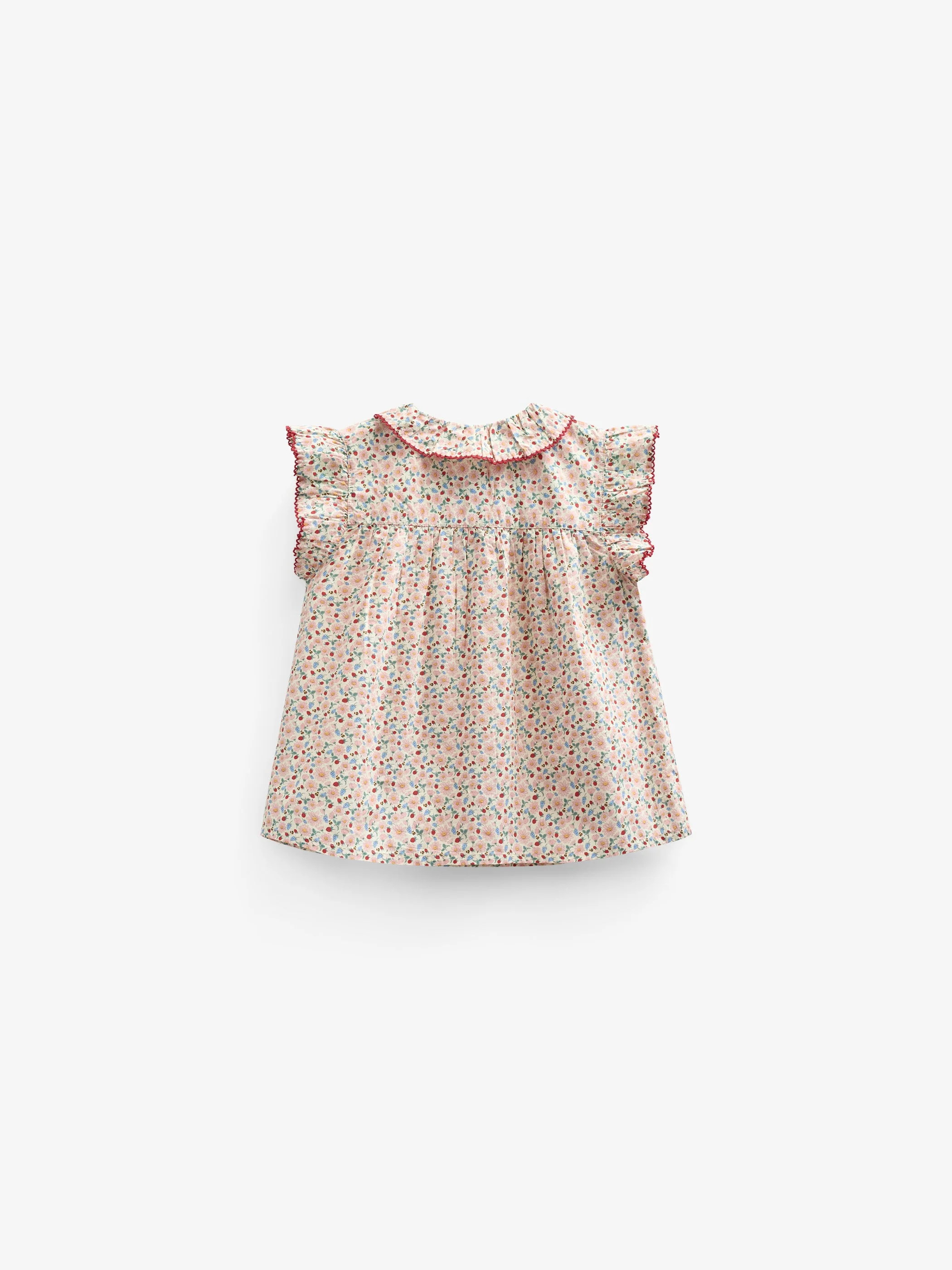 Poplin-Top mit Blumenmuster und Rüsche - Kids - Rose | 100948 Poppy - Image 3