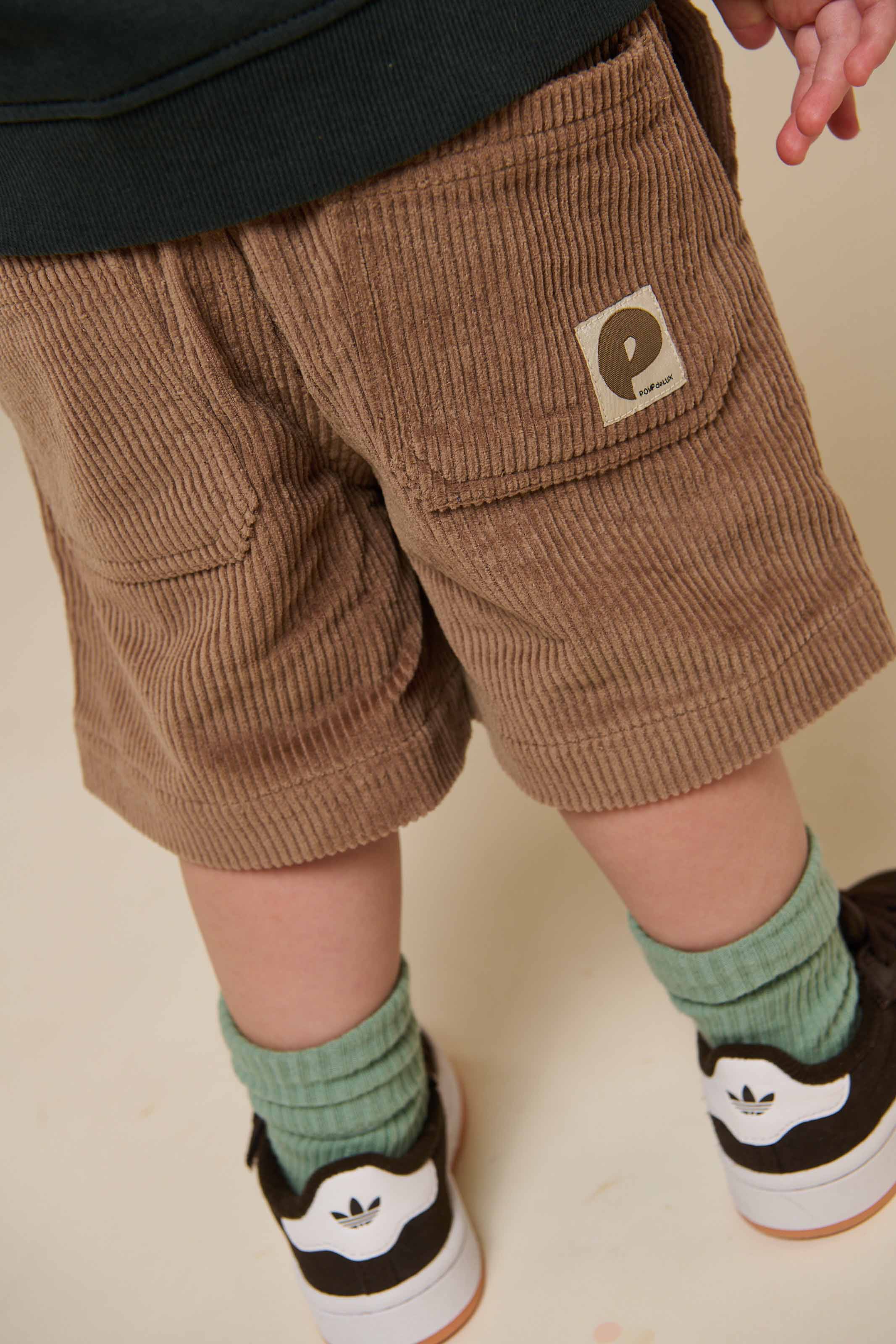Pull-On Cord Shorts - Kids - Khaki | 101102 Tobias - Image 4