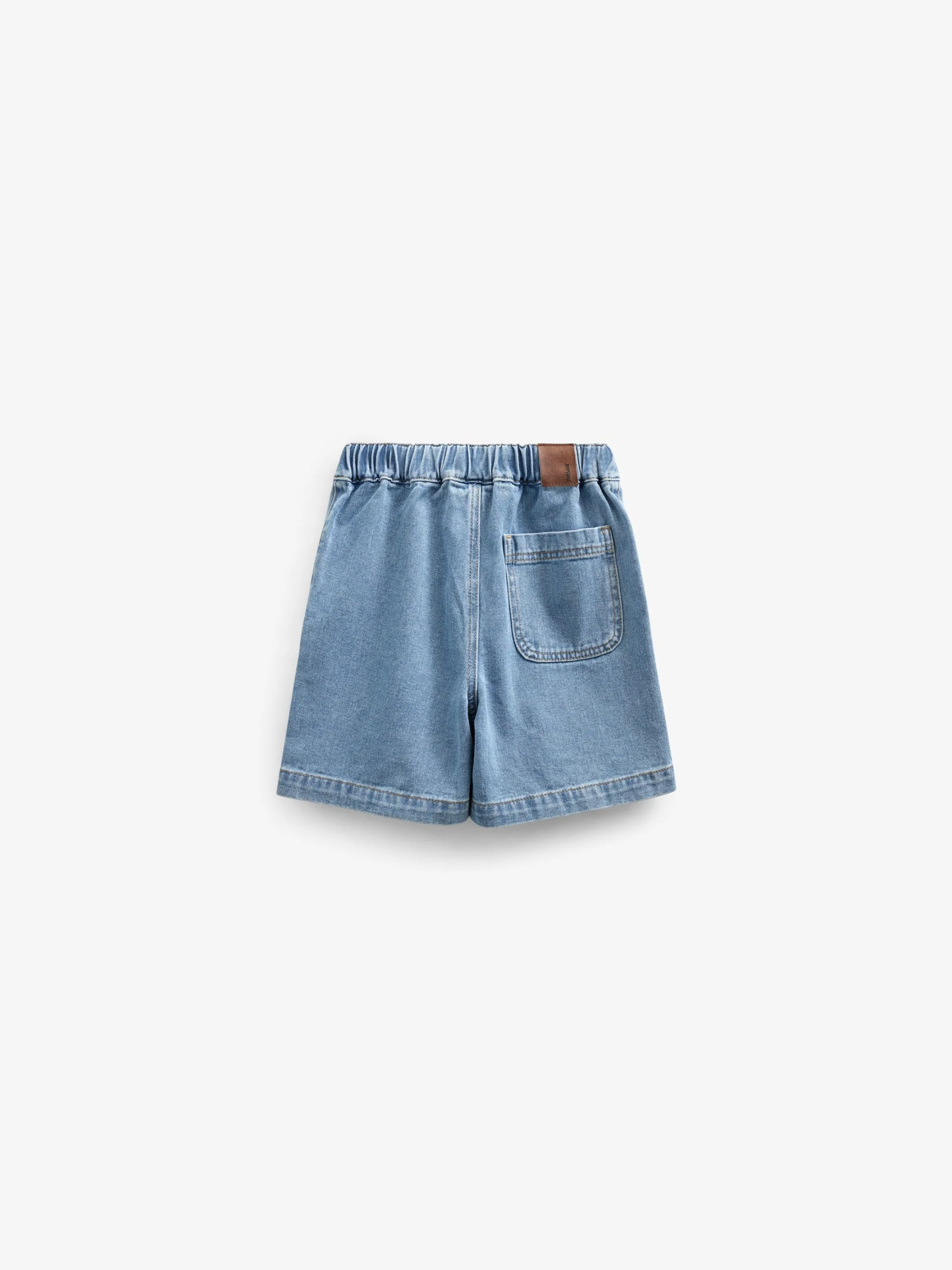 Pull-on Denim Shorts - Kids - Light Blue Denim | 101026 Gavin - Image 3