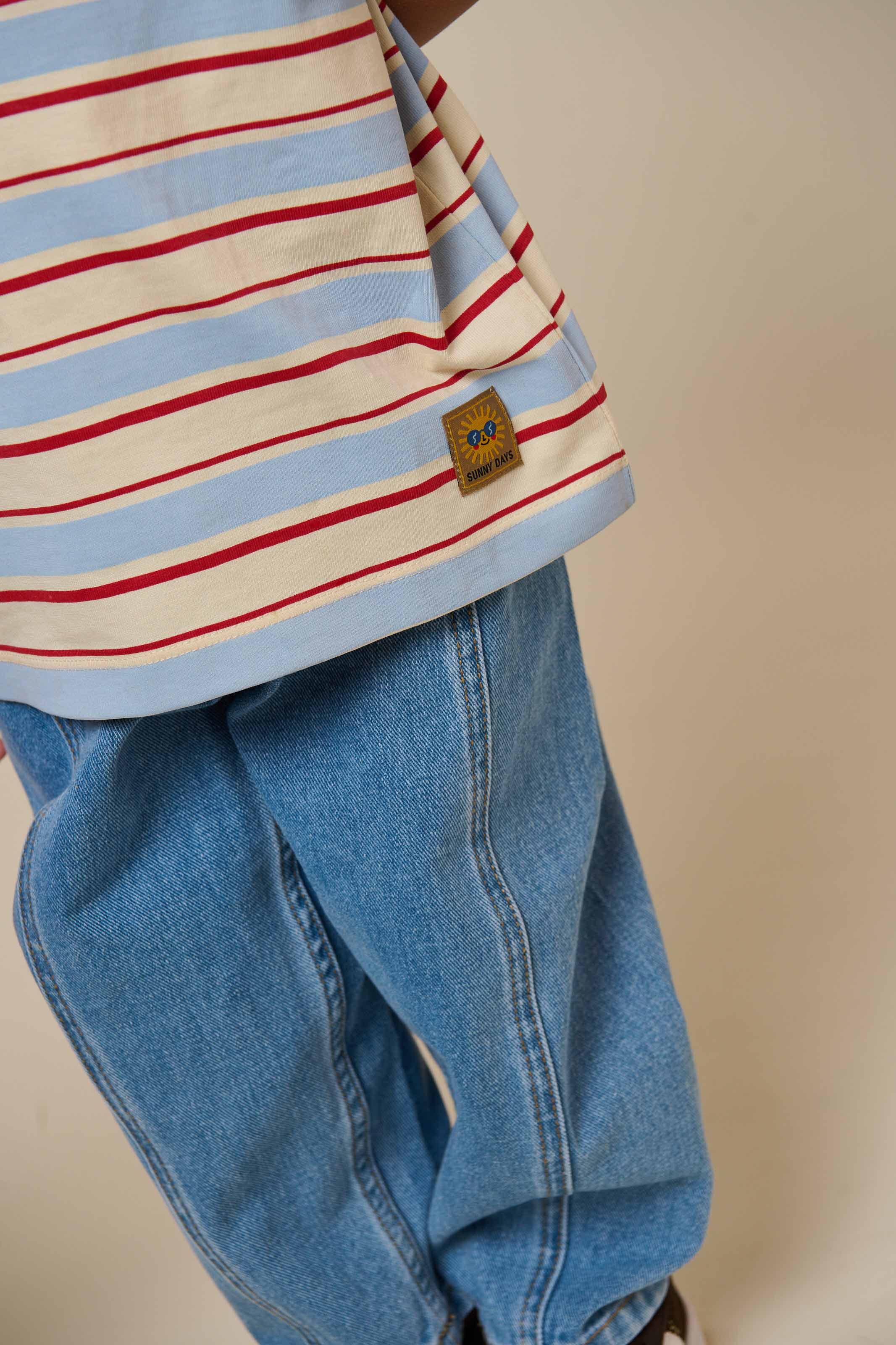 Retro Gestreiftes T-Shirt - Kids - Powder Blue | 101275 Steven - Image 5