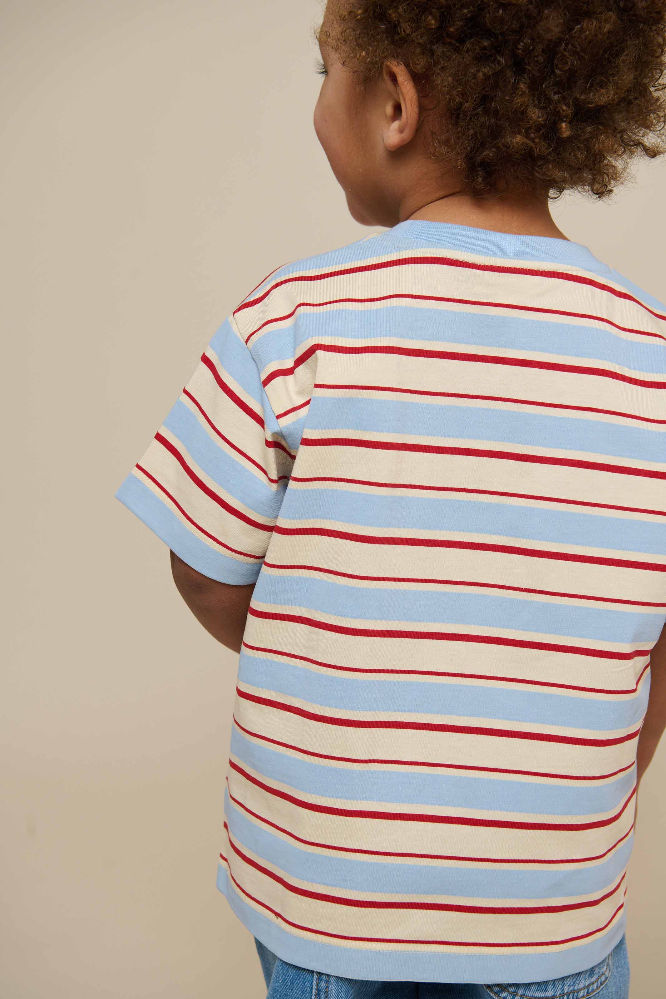 Retro Gestreiftes T-Shirt - Kids - Powder Blue | 101275 Steven - Image 6