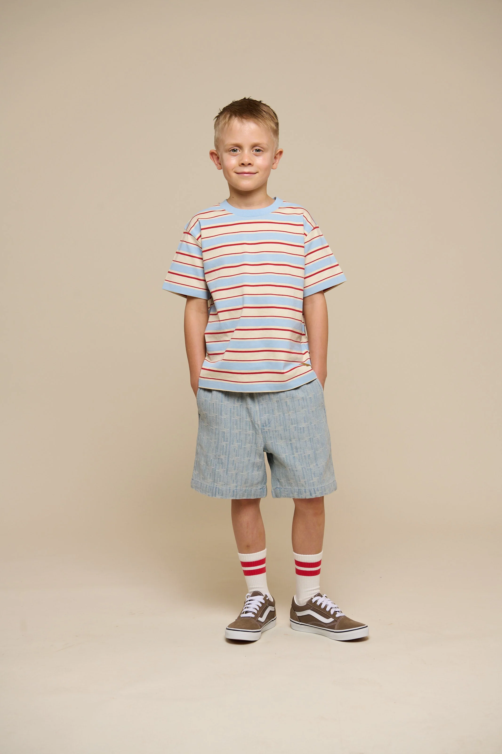 Retro Gestreiftes T-Shirt - Tween - Powder Blue | 101276 Steven - Image 2