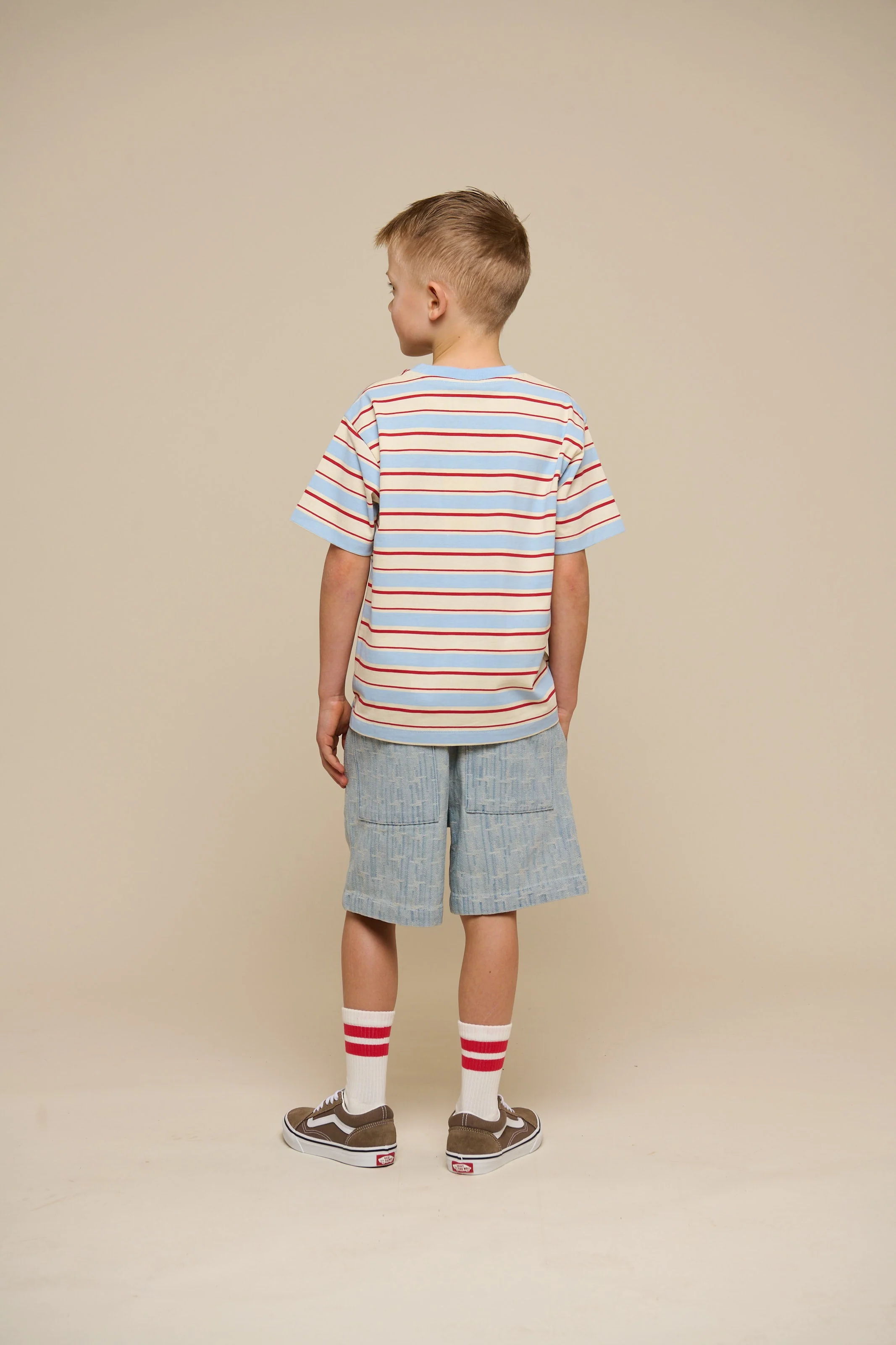 Retro Gestreiftes T-Shirt - Tween - Powder Blue | 101276 Steven - Image 4