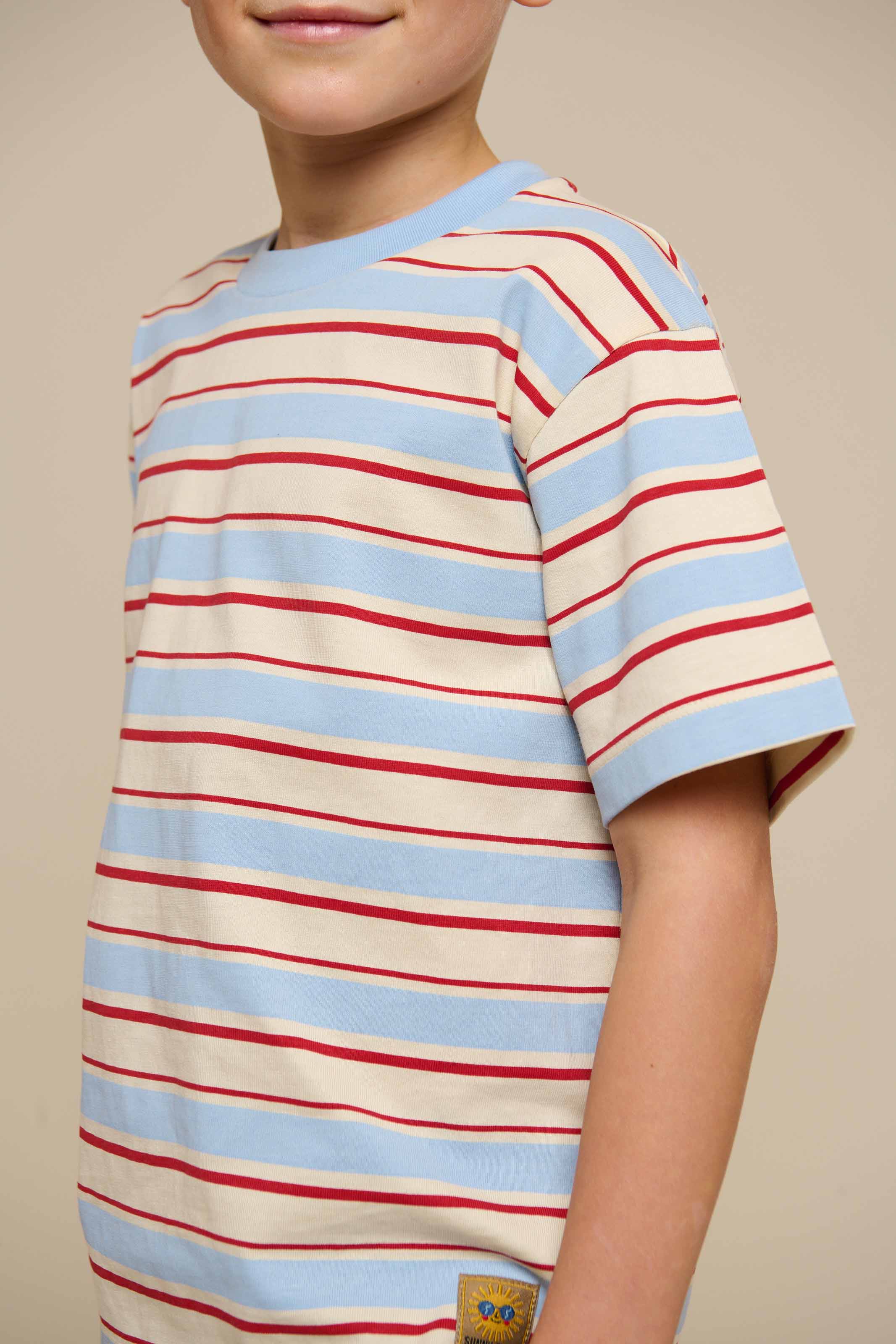 Retro Gestreiftes T-Shirt - Tween - Powder Blue | 101276 Steven - Image 5
