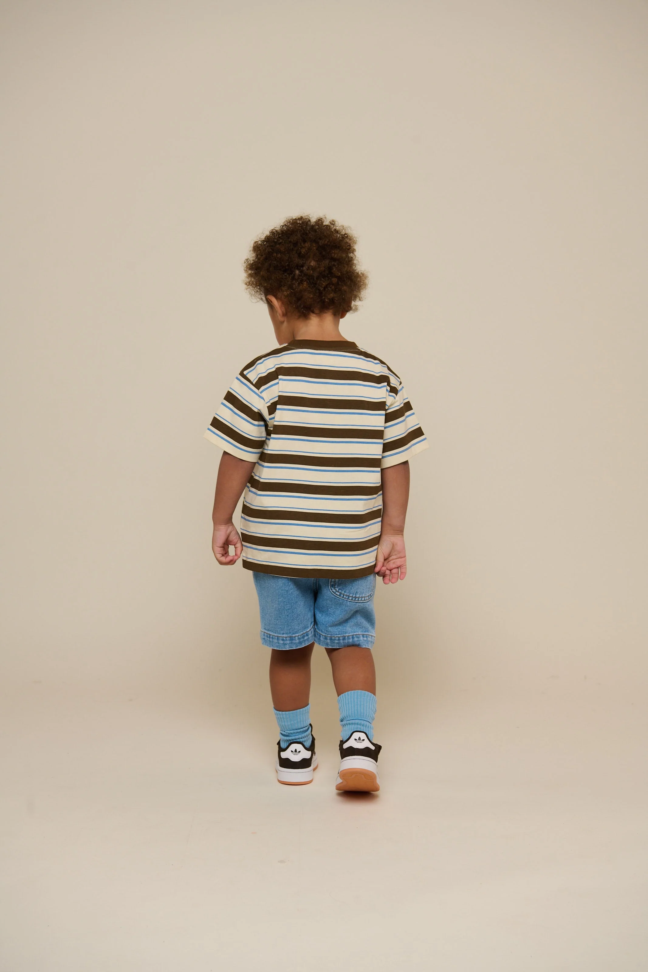 Retro Striped T-shirt - Kids - Dark Brown | 101273 Steven - Image 4