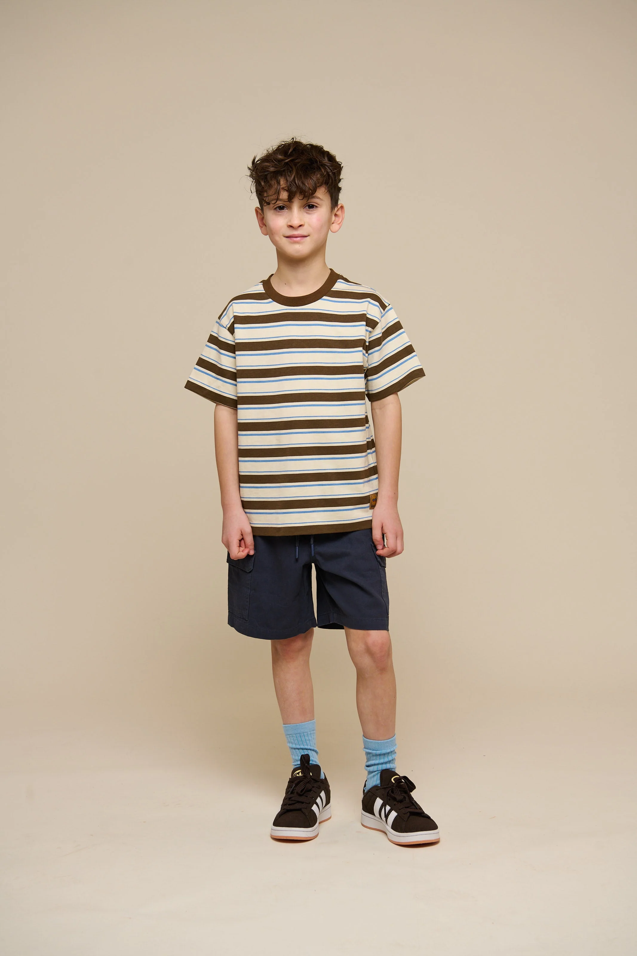 Retro Striped T-shirt - Tween - Dark Brown | 101274 Steven - Image 2