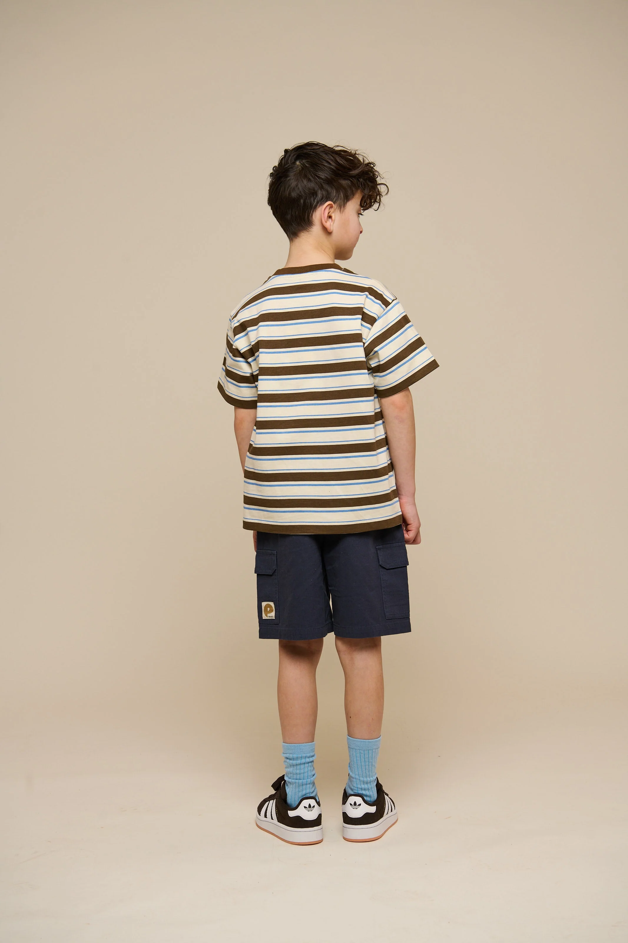 Retro Striped T-shirt - Tween - Dark Brown | 101274 Steven - Image 4