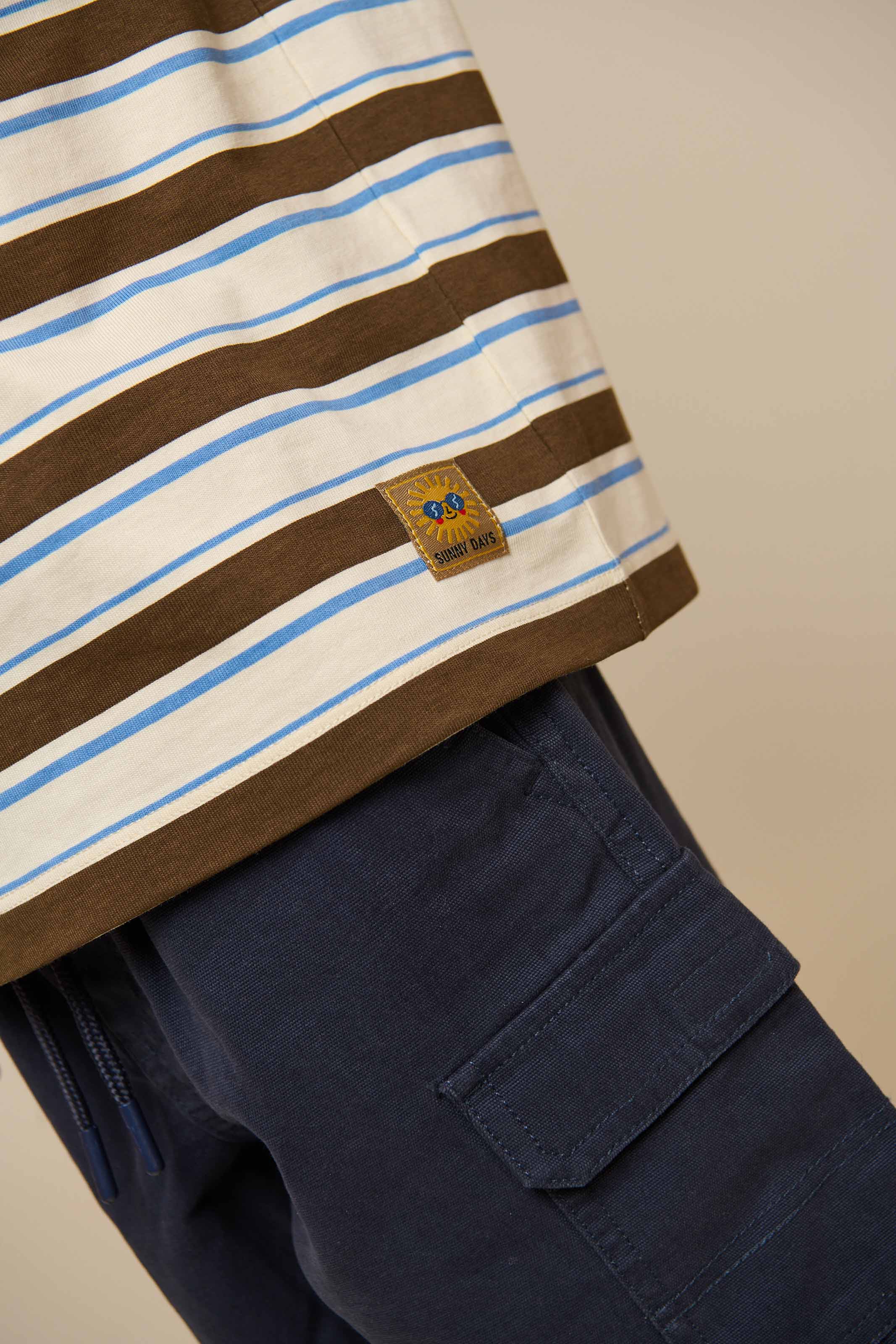 Retro Striped T-shirt - Tween - Dark Brown | 101274 Steven - Image 5