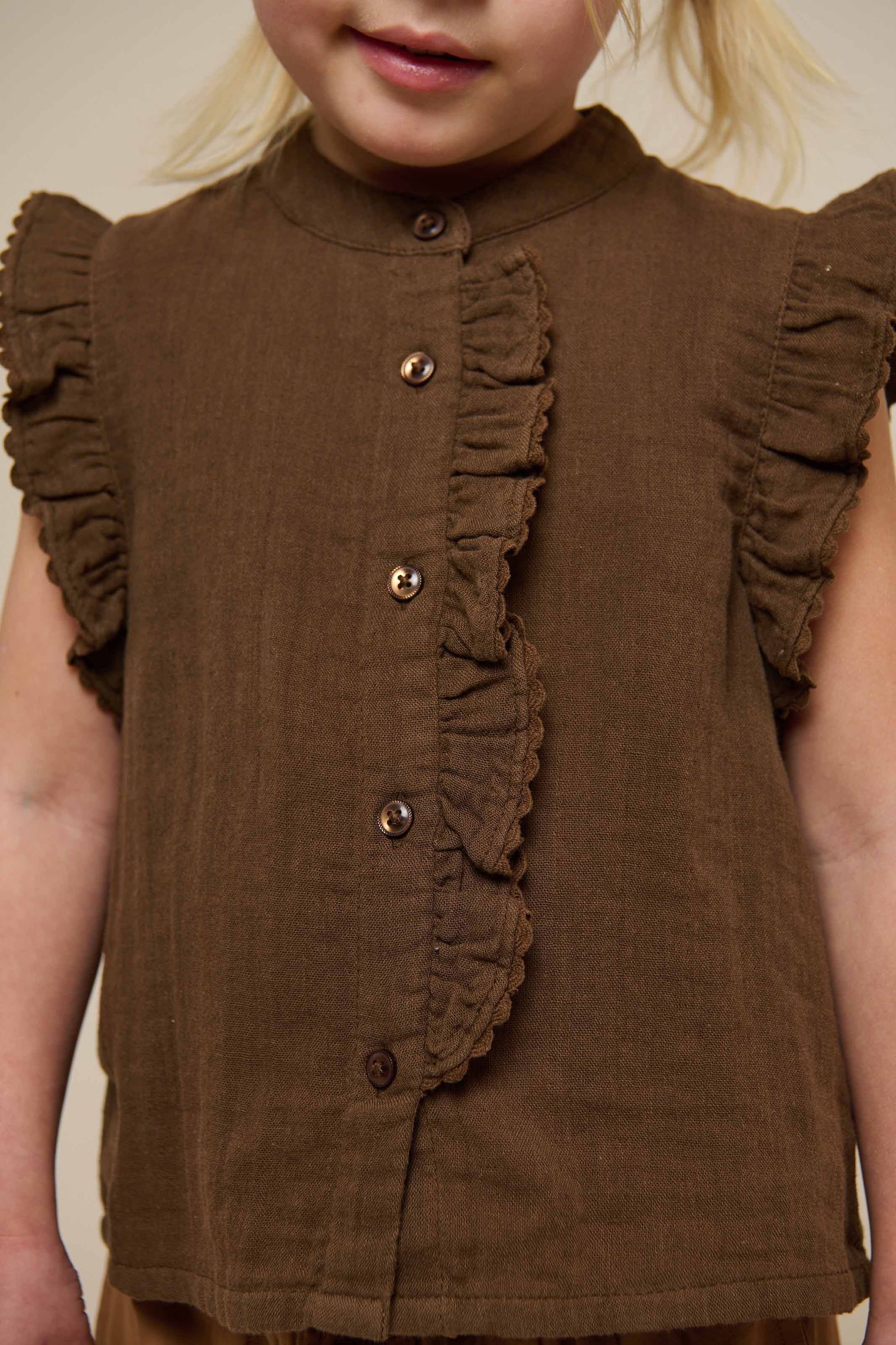 Ärmelloses Top aus Gaze - Kids - Dark Brown | 100928 Jasmine - Image 4