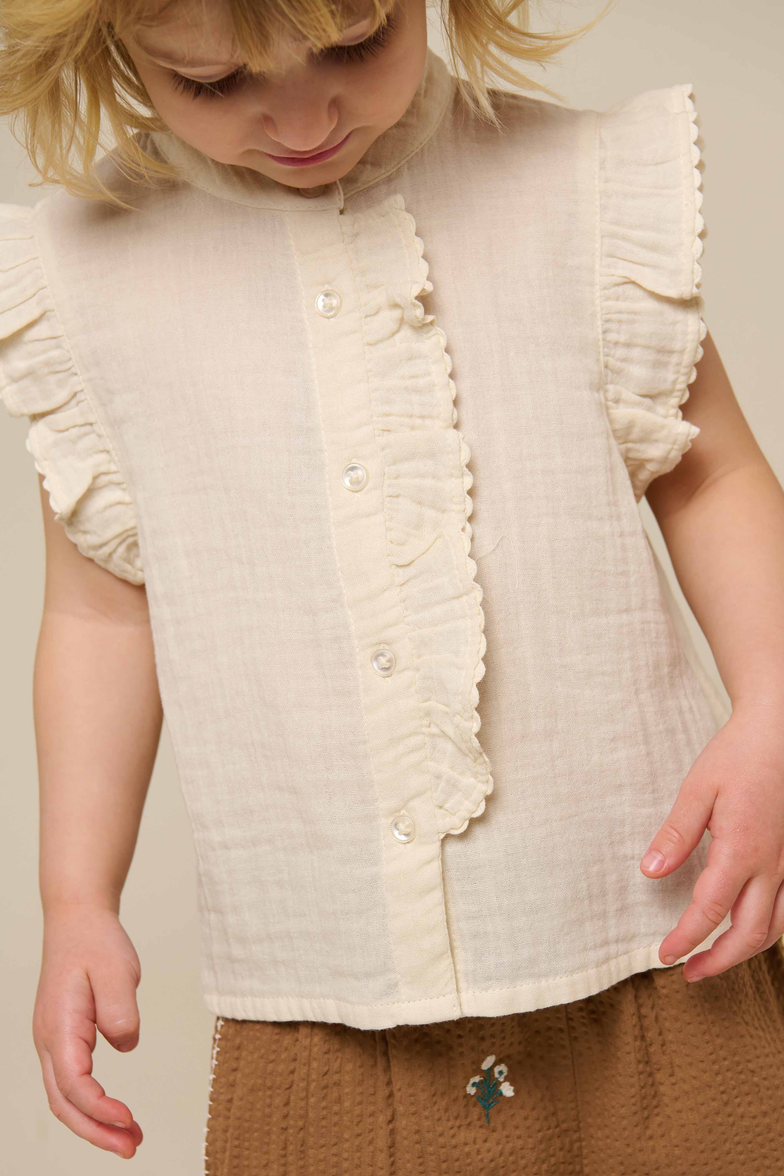Ärmelloses Top aus Gaze - Kids - Off White | 100930 Jasmine - Image 4