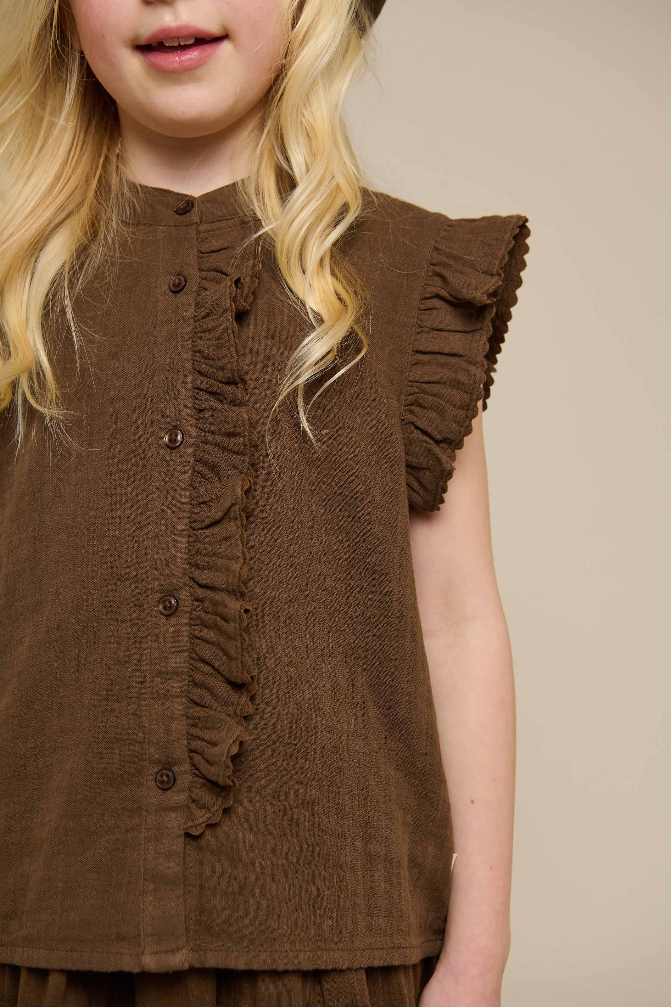 Ärmelloses Top aus Gaze - Tween - Dark Brown | 100929 Jasmine - Image 4
