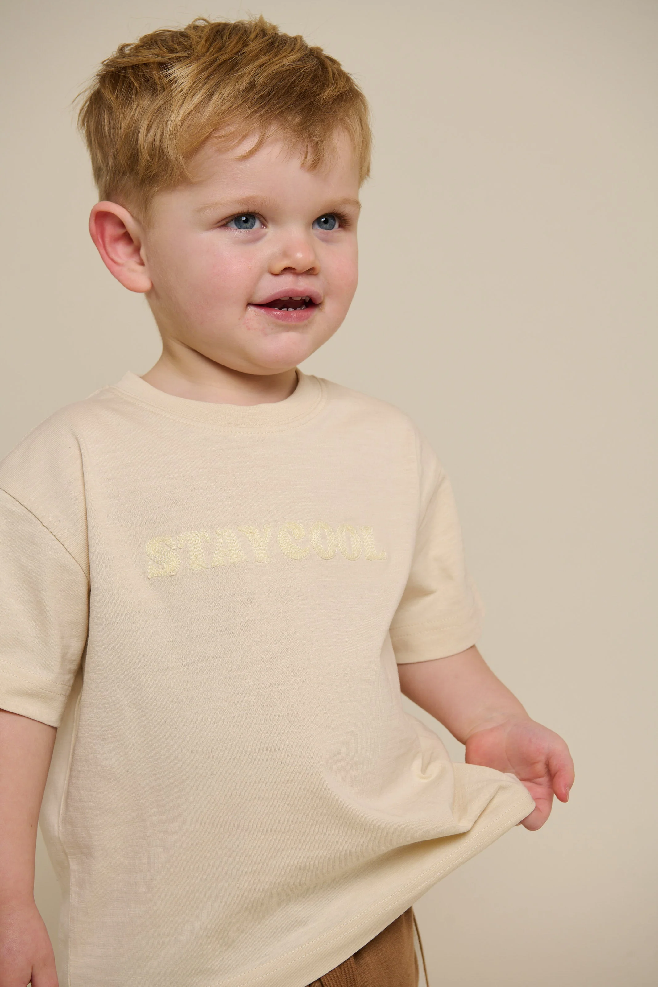 Slub-Jersey Stickerei T-Shirt - Kids - Off White | 101159 Villum - Image 4