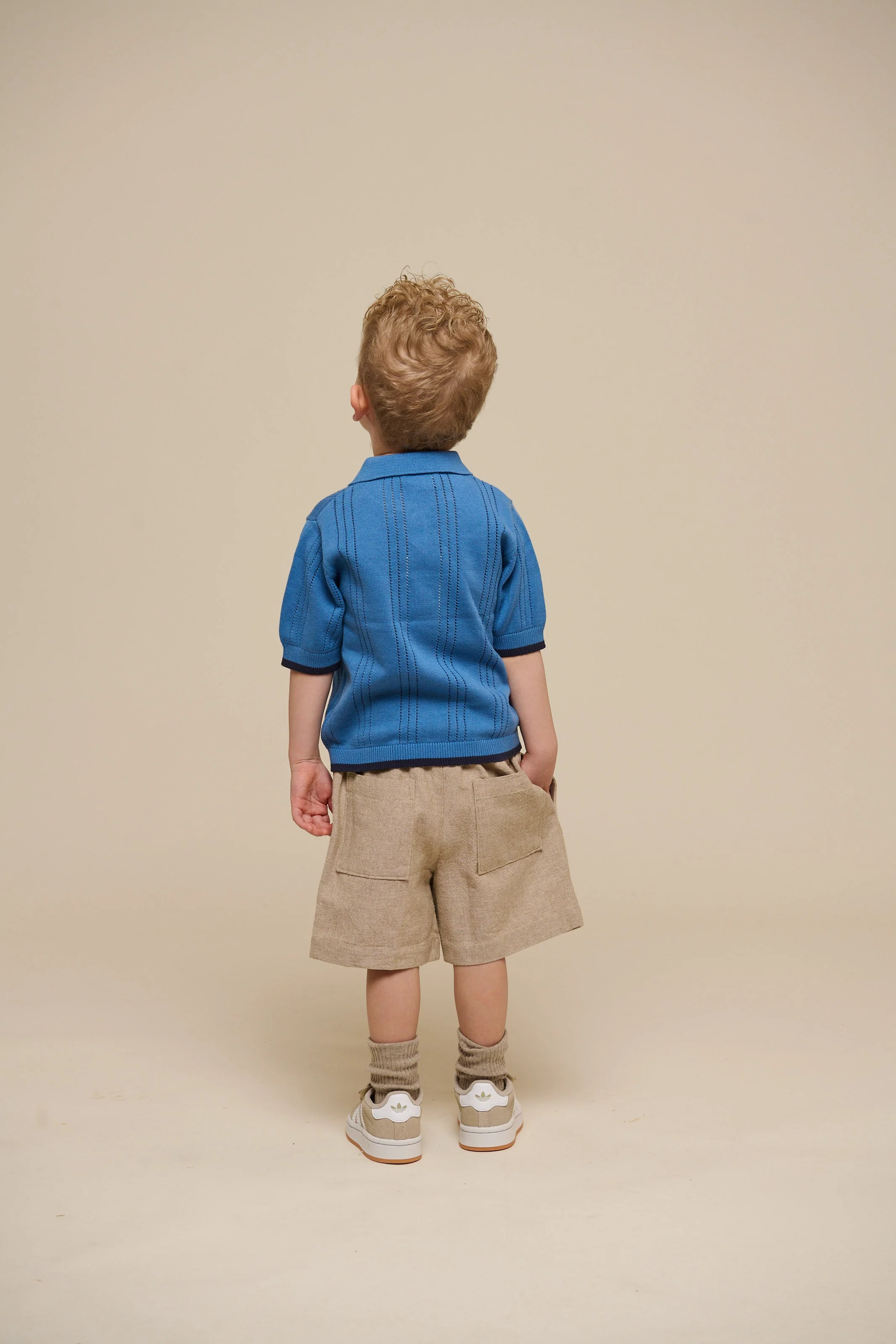 Strukturierte, gewebte Baumwollshorts - Kids - Sand | 101197 Walter - Image 5