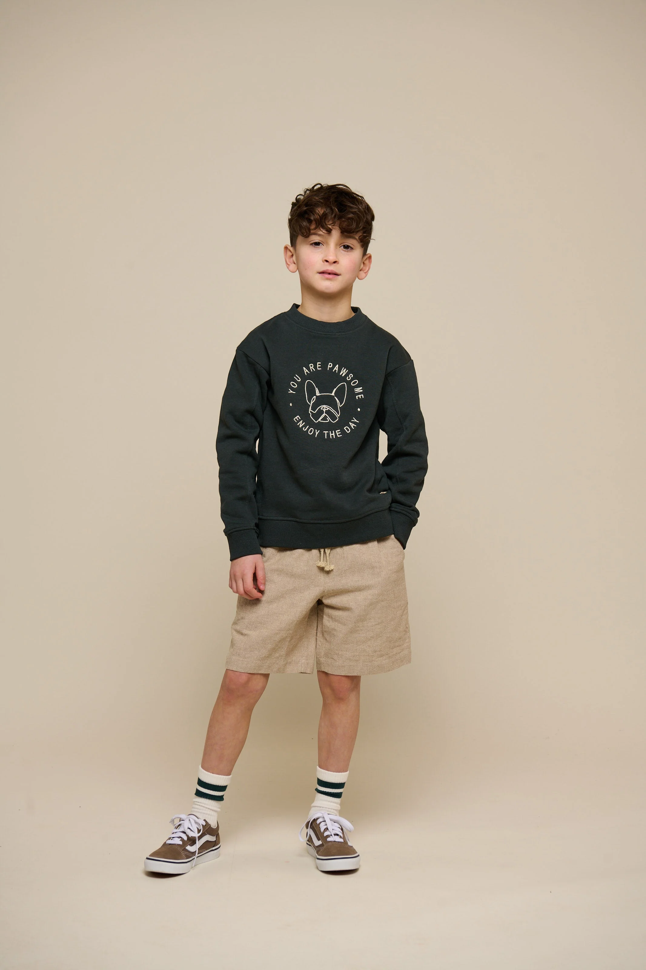 Strukturierte, gewebte Baumwollshorts - Tween - Sand | 101198 Walter - Image 2