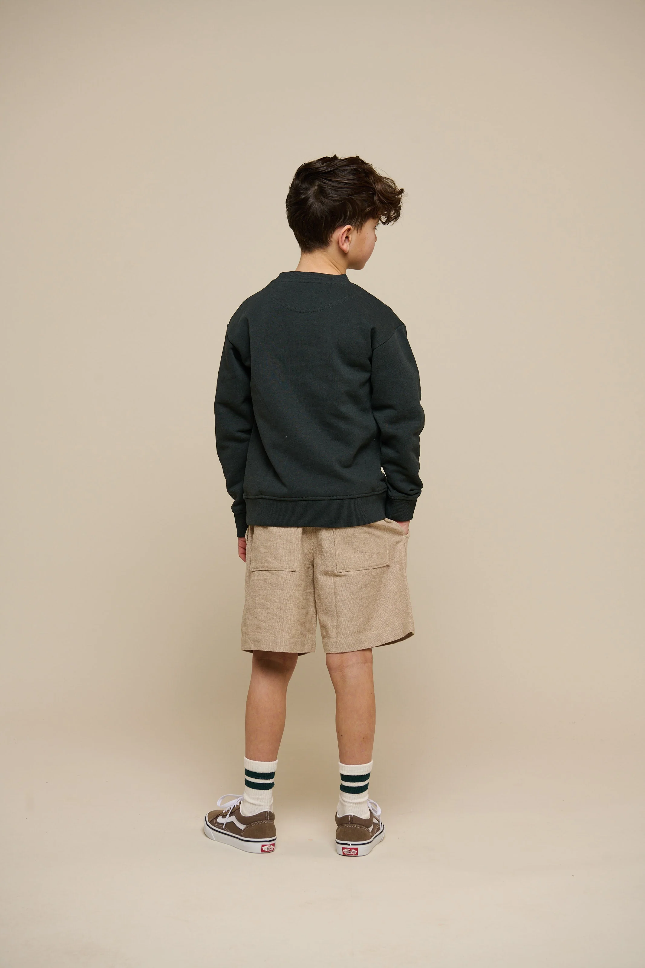 Strukturierte, gewebte Baumwollshorts - Tween - Sand | 101198 Walter - Image 4