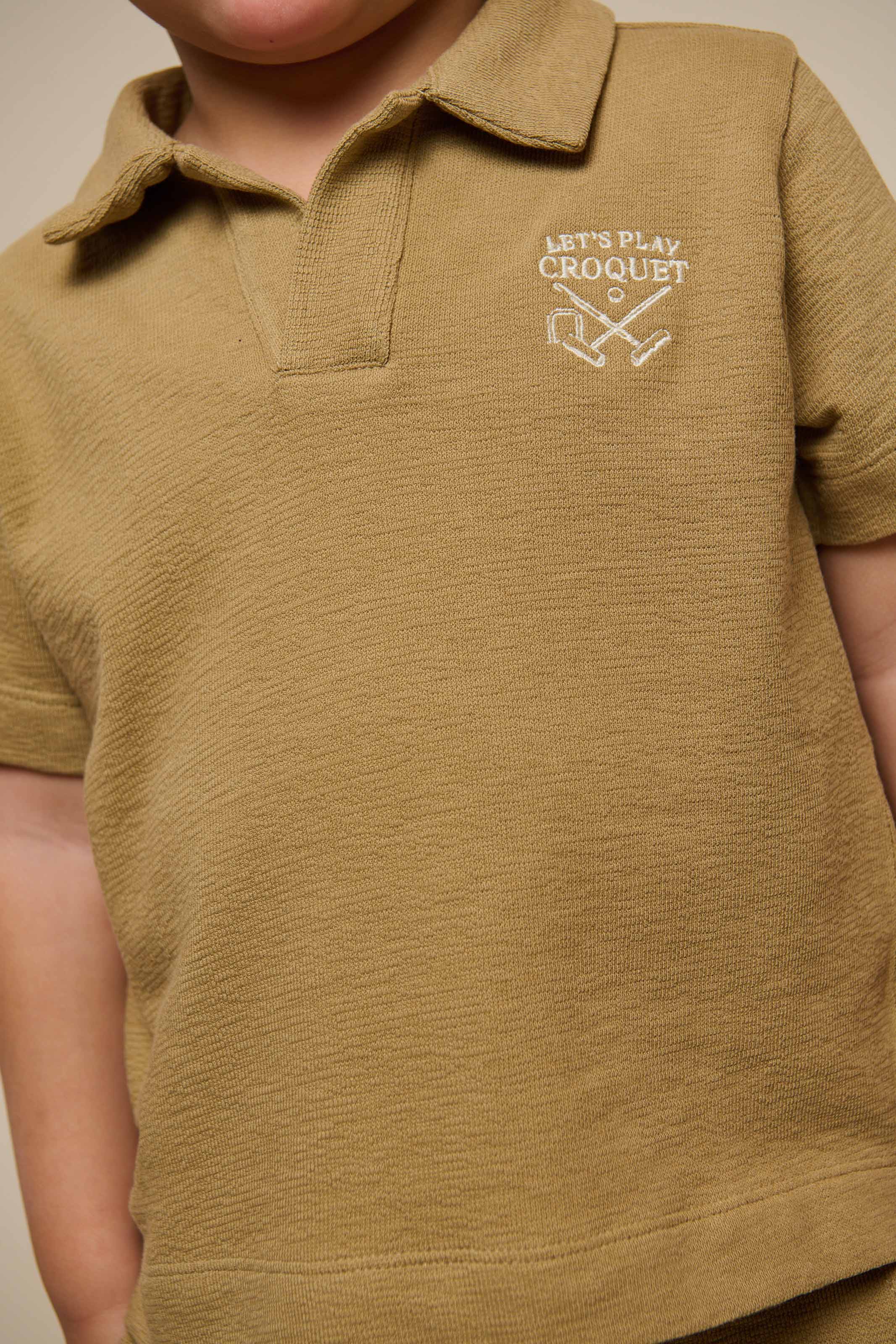 Strukturiertes Jersey-Poloshirt - Kids - Khaki | 101217 Sonny - Image 4
