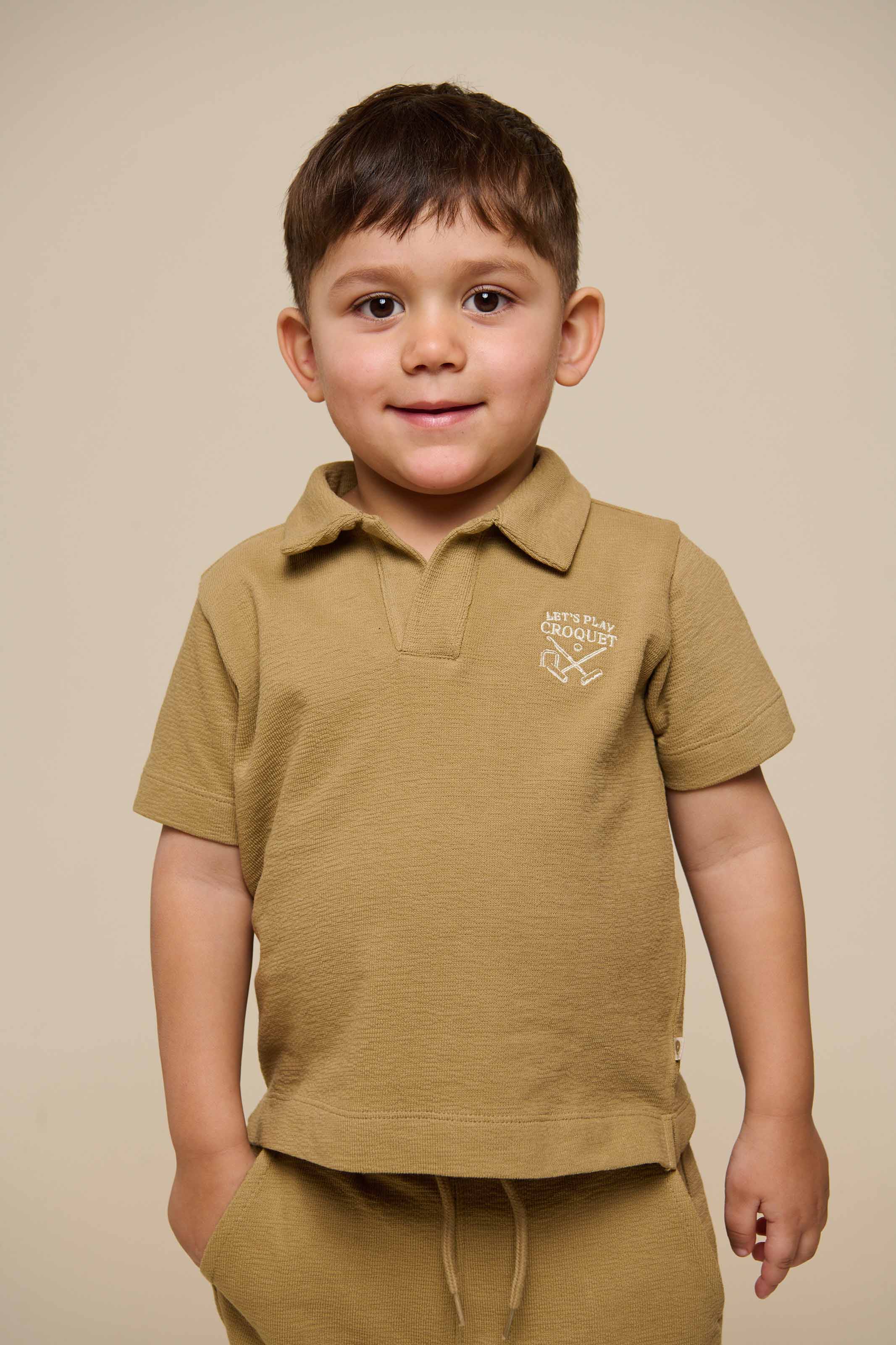 Strukturiertes Jersey-Poloshirt - Kids - Khaki | 101217 Sonny - Image 6