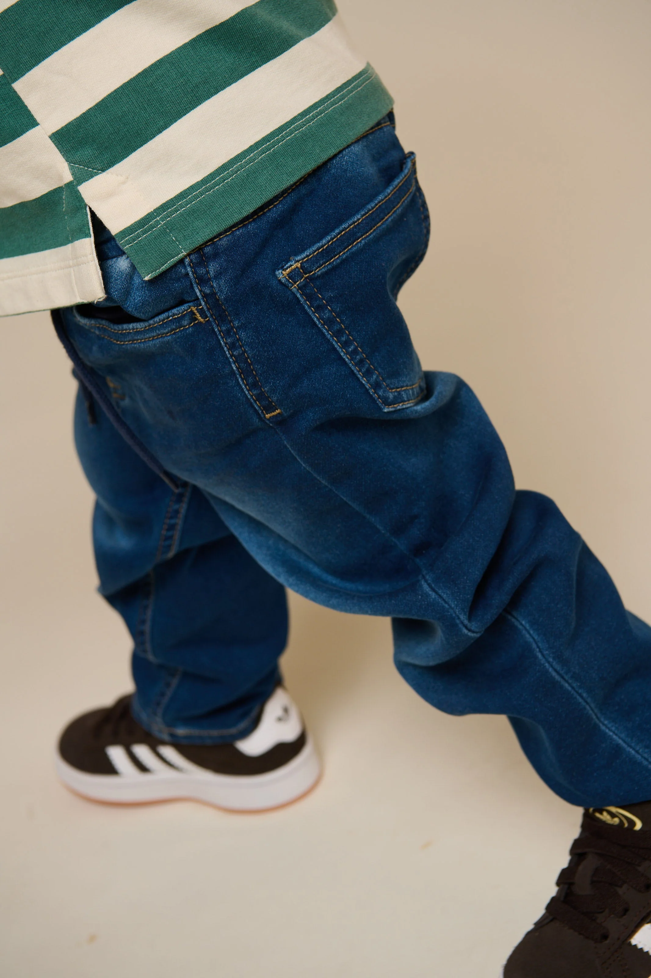 Sweat-Denim Pull-on Jeans - All - Blue Denim | 100656 Ancher - Image 3