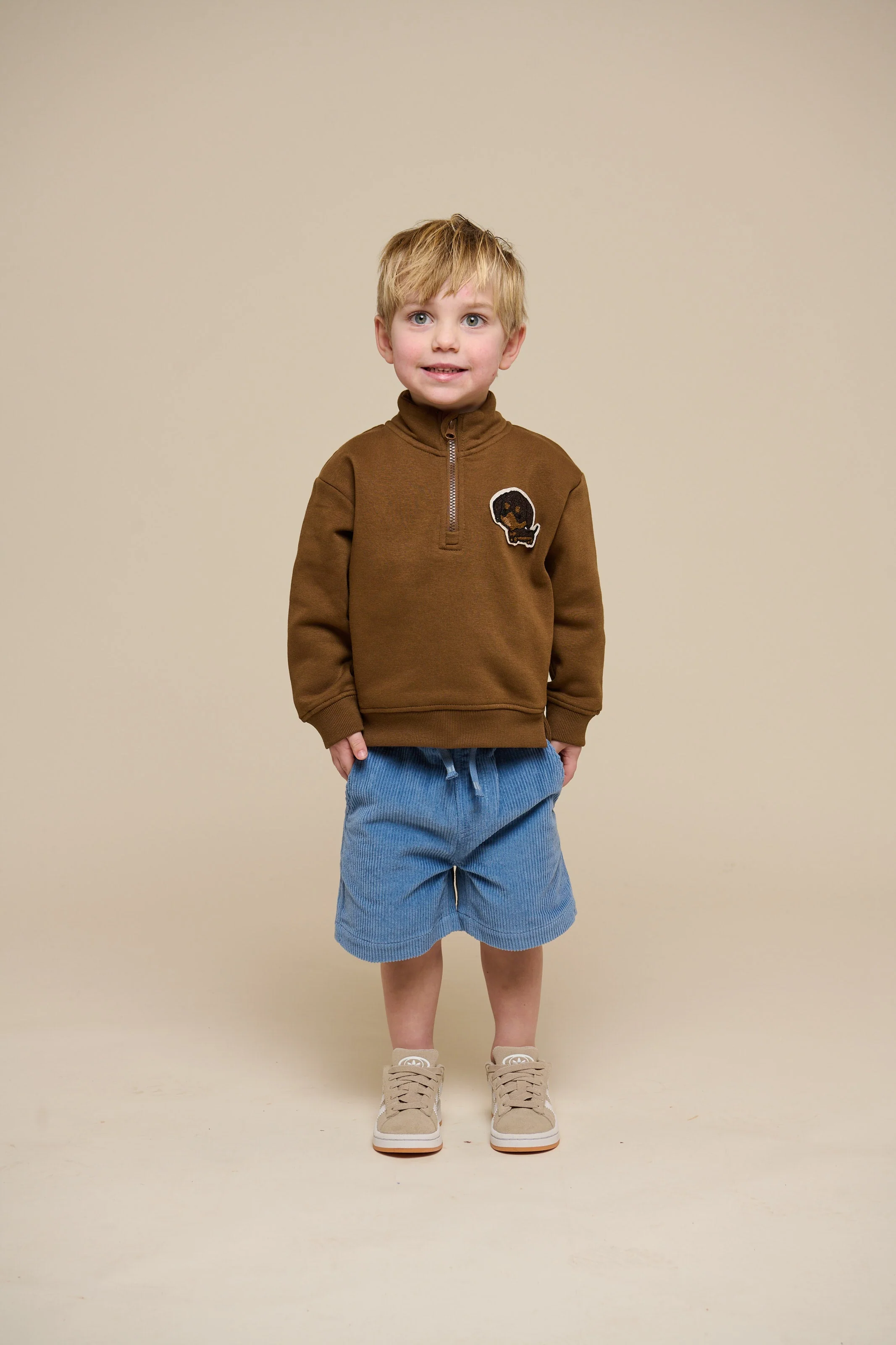 Sweatshirt mit halbem Reißverschluss - Kids - Coffee | 100808 Tristan - Image 2