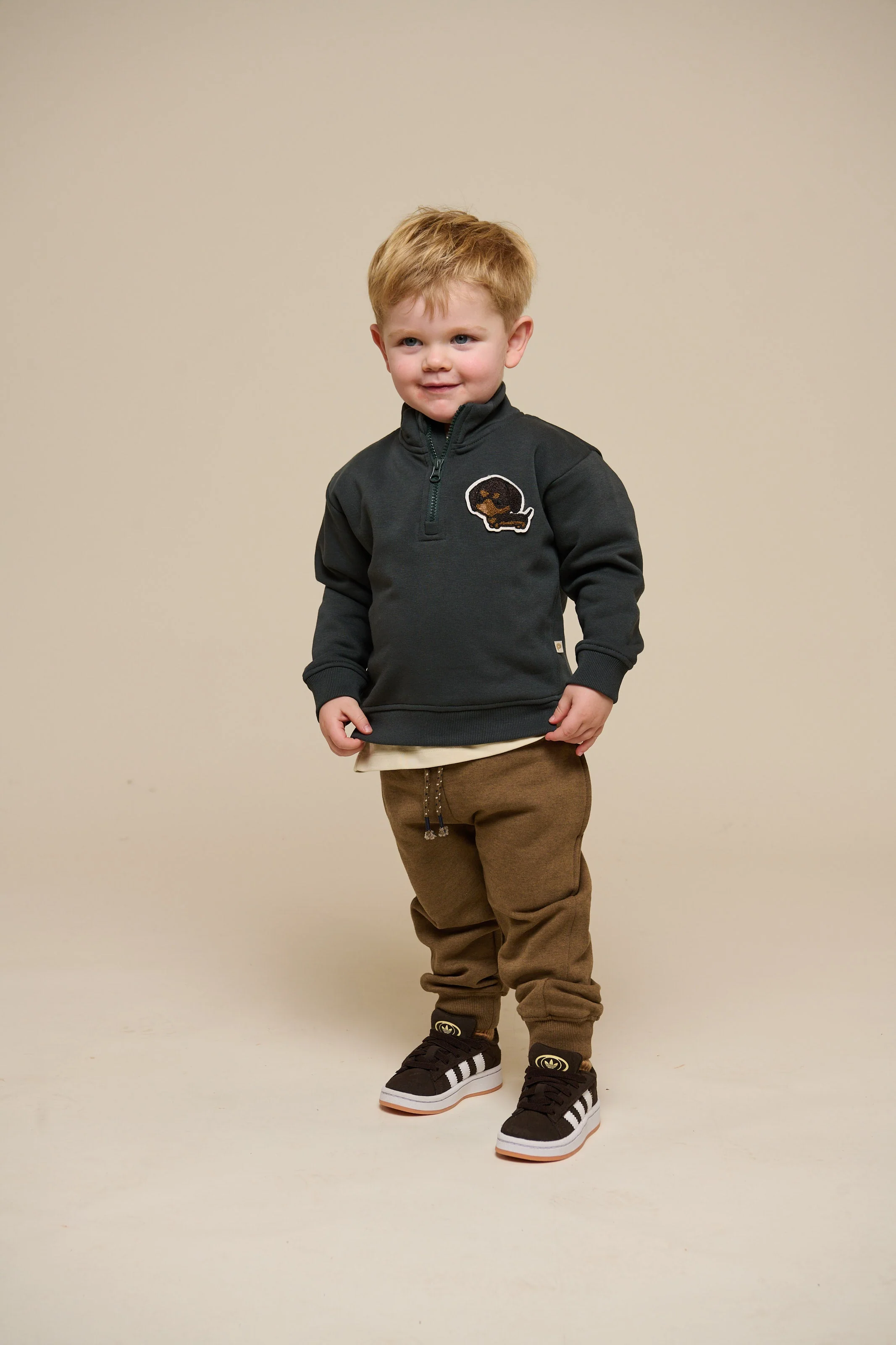 Sweatshirt mit halbem Reißverschluss - Kids - Forest Green | 100810 Tristan - Image 2