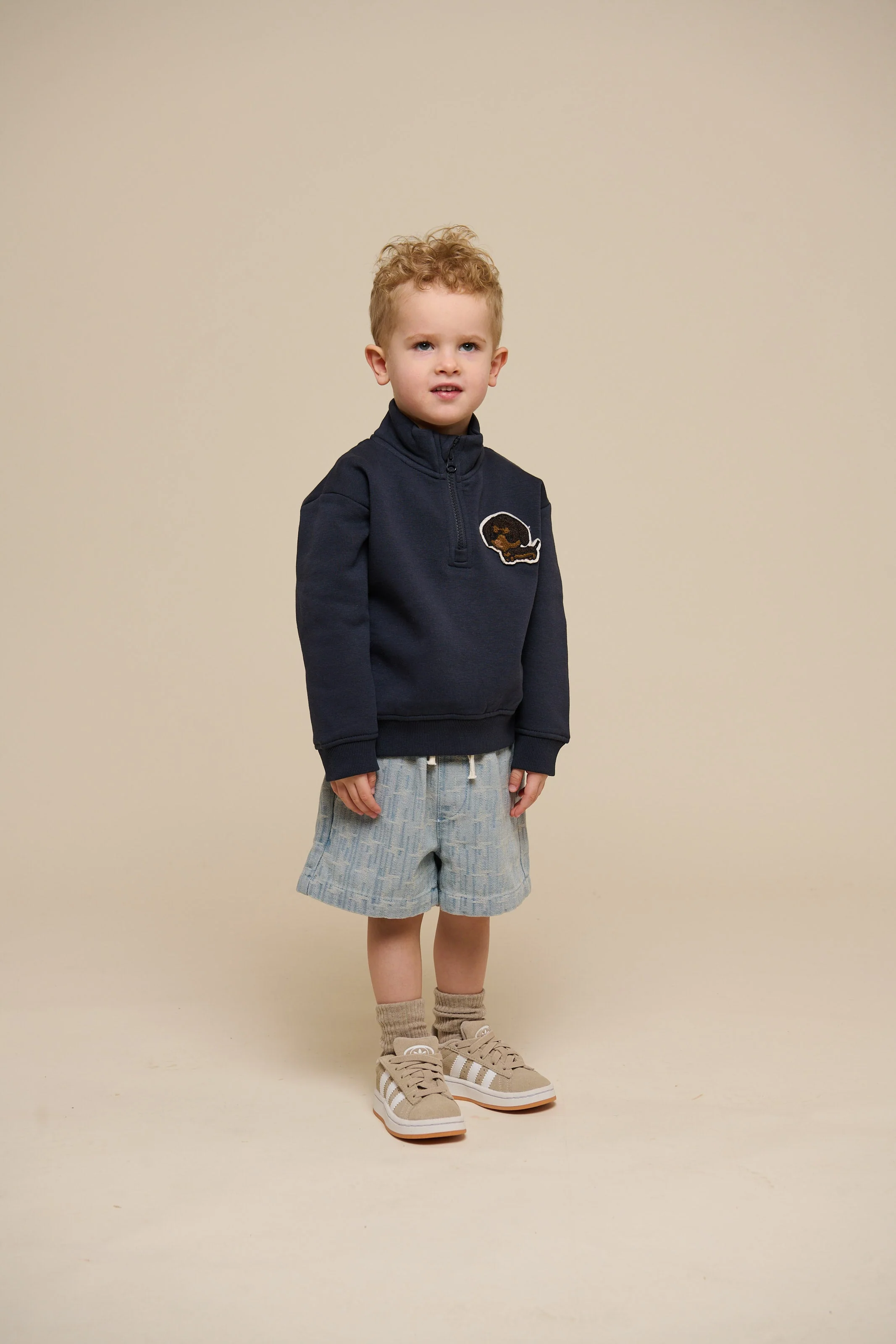 Sweatshirt mit halbem Reißverschluss - Kids - Navy | 100806 Tristan - Image 2