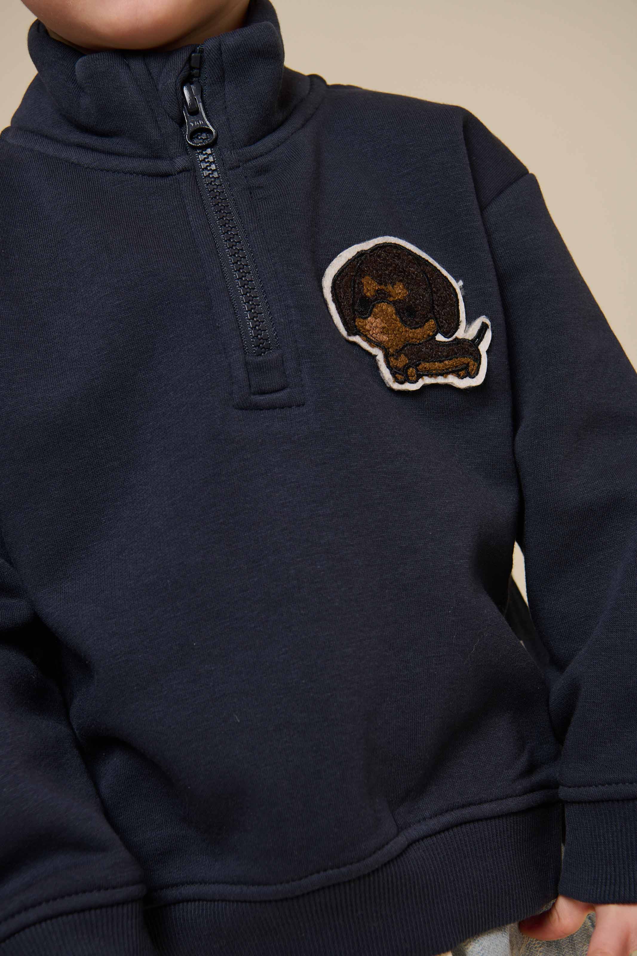 Sweatshirt mit halbem Reißverschluss - Kids - Navy | 100806 Tristan - Image 4