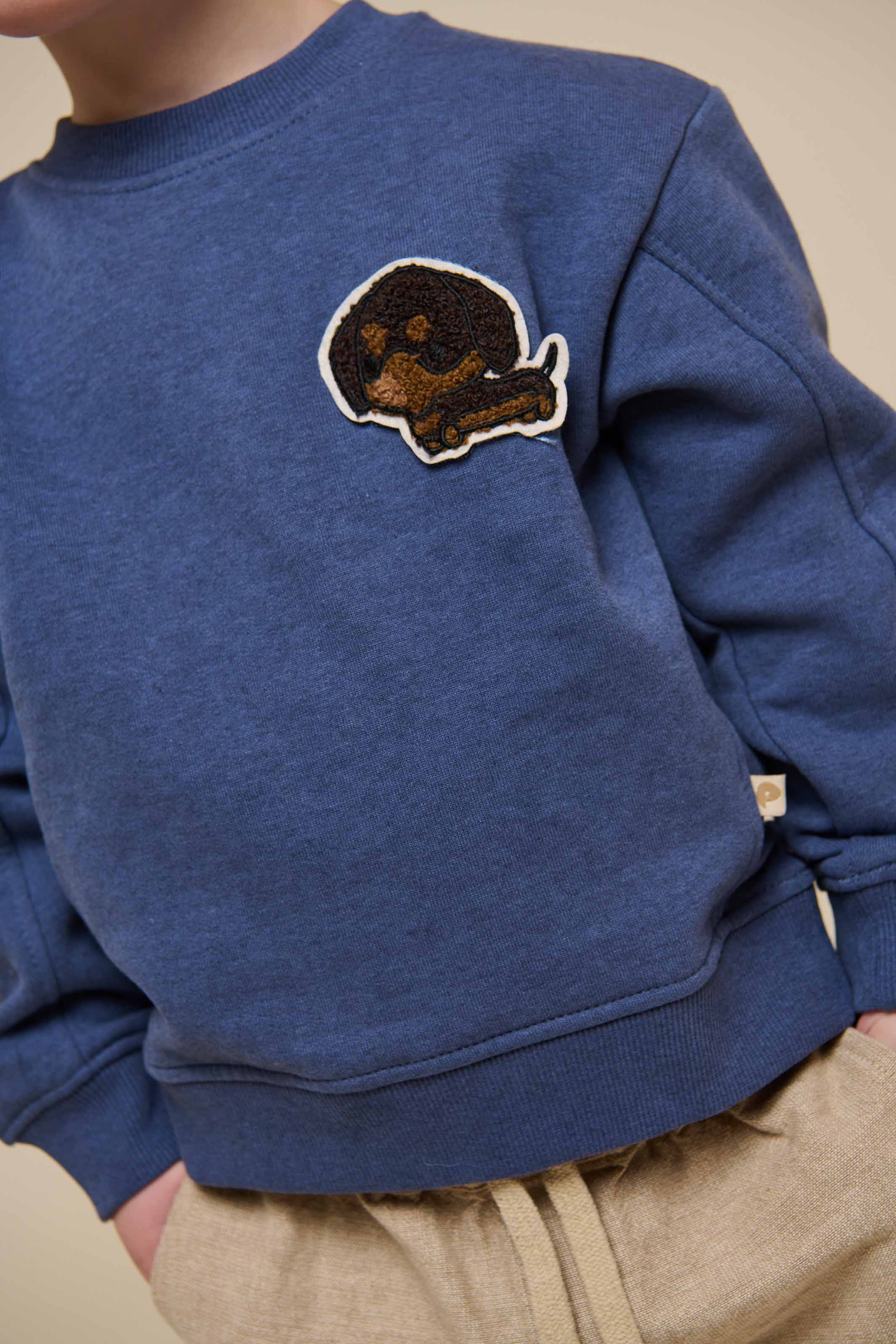 Sweatshirt mit Rundhalsausschnitt - Kids - Indigo Blue Melange | 100888 Justin - Image 4