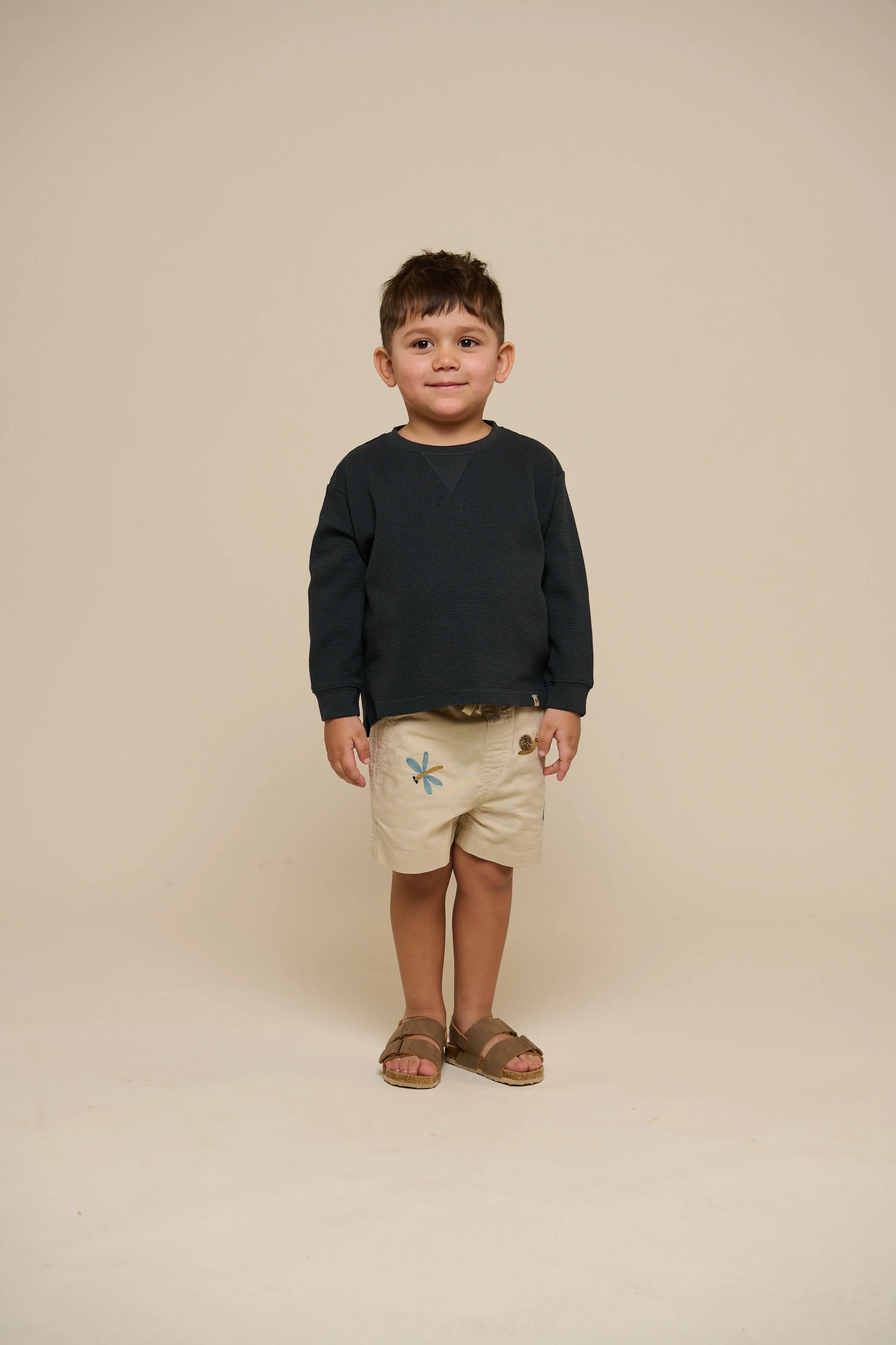Texturiertes Langarm-T-Shirt - Kids - Forest Green | 100707 Malthe - Image 2