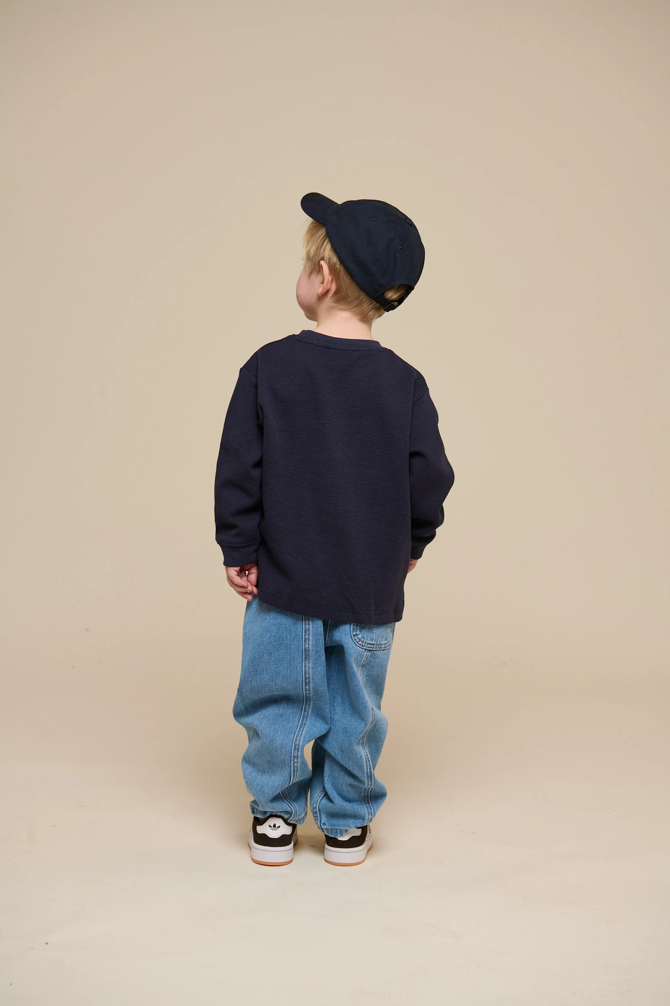 Texturiertes Langarm-T-Shirt - Kids - Navy | 100703 Malthe - Image 4