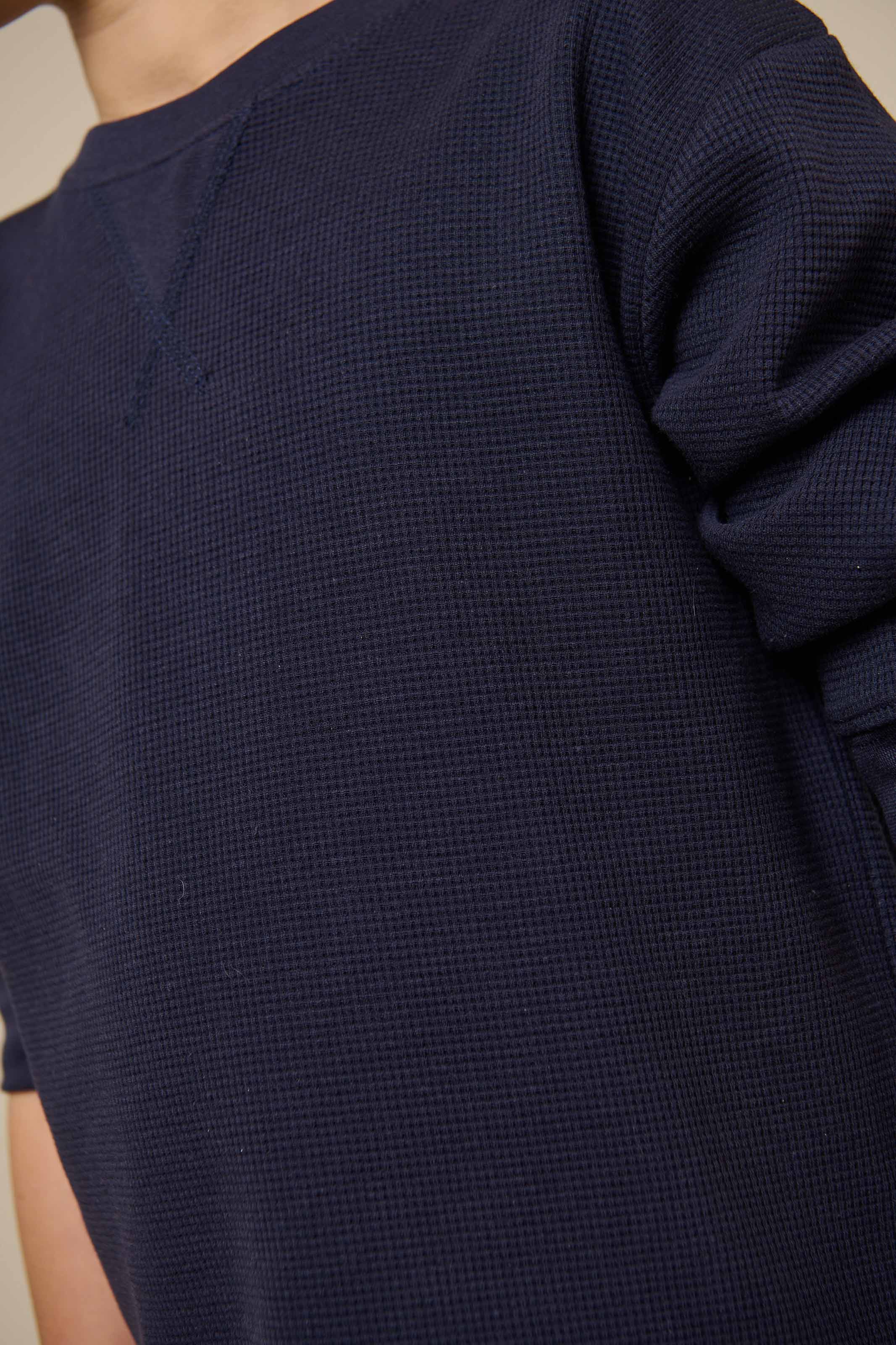 Texturiertes Langarm-T-Shirt - Tween - Navy | 100704 Malthe - Image 5