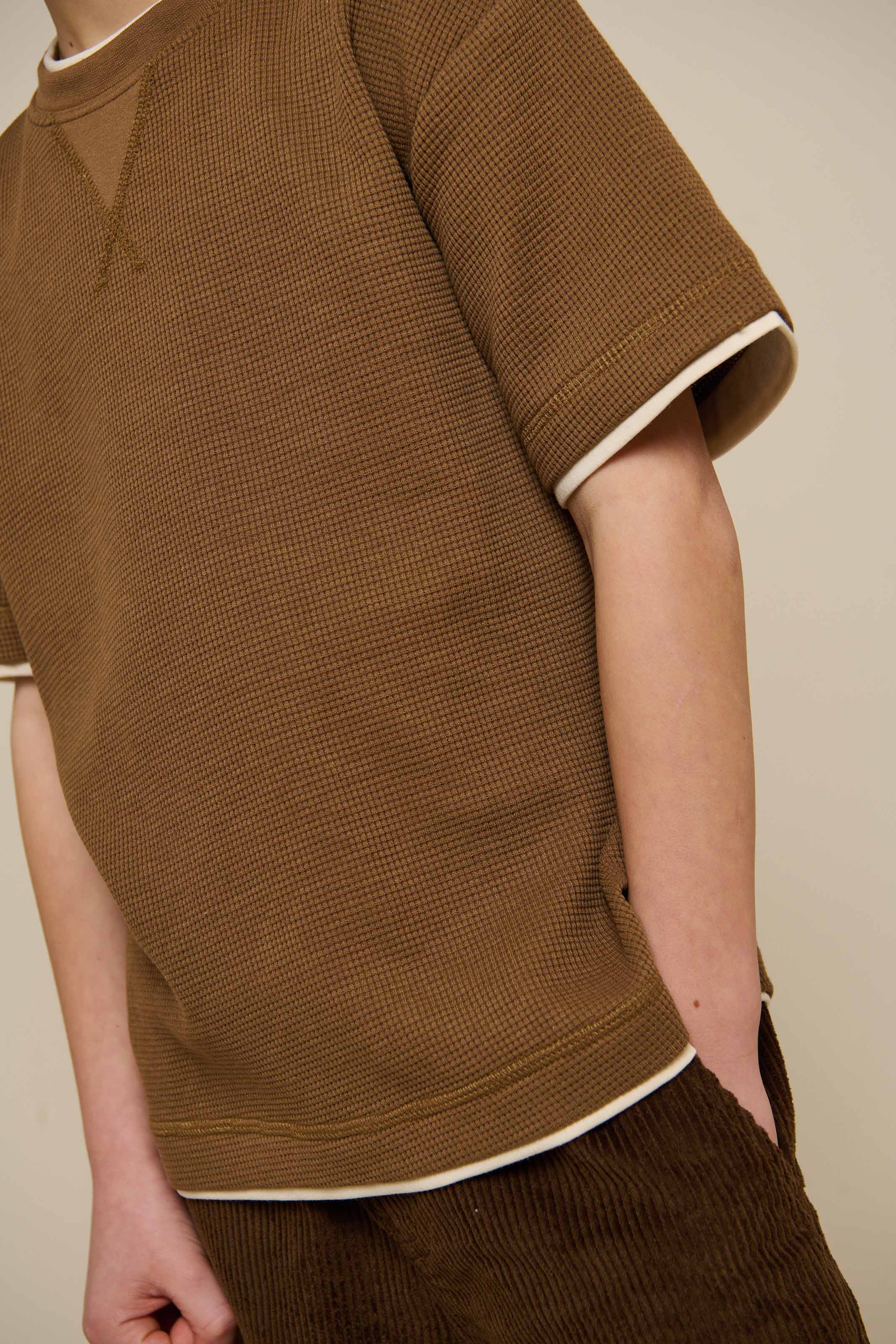 Texturiertes T-Shirt - Tween - Coffee | 100712 Malthe - Image 4