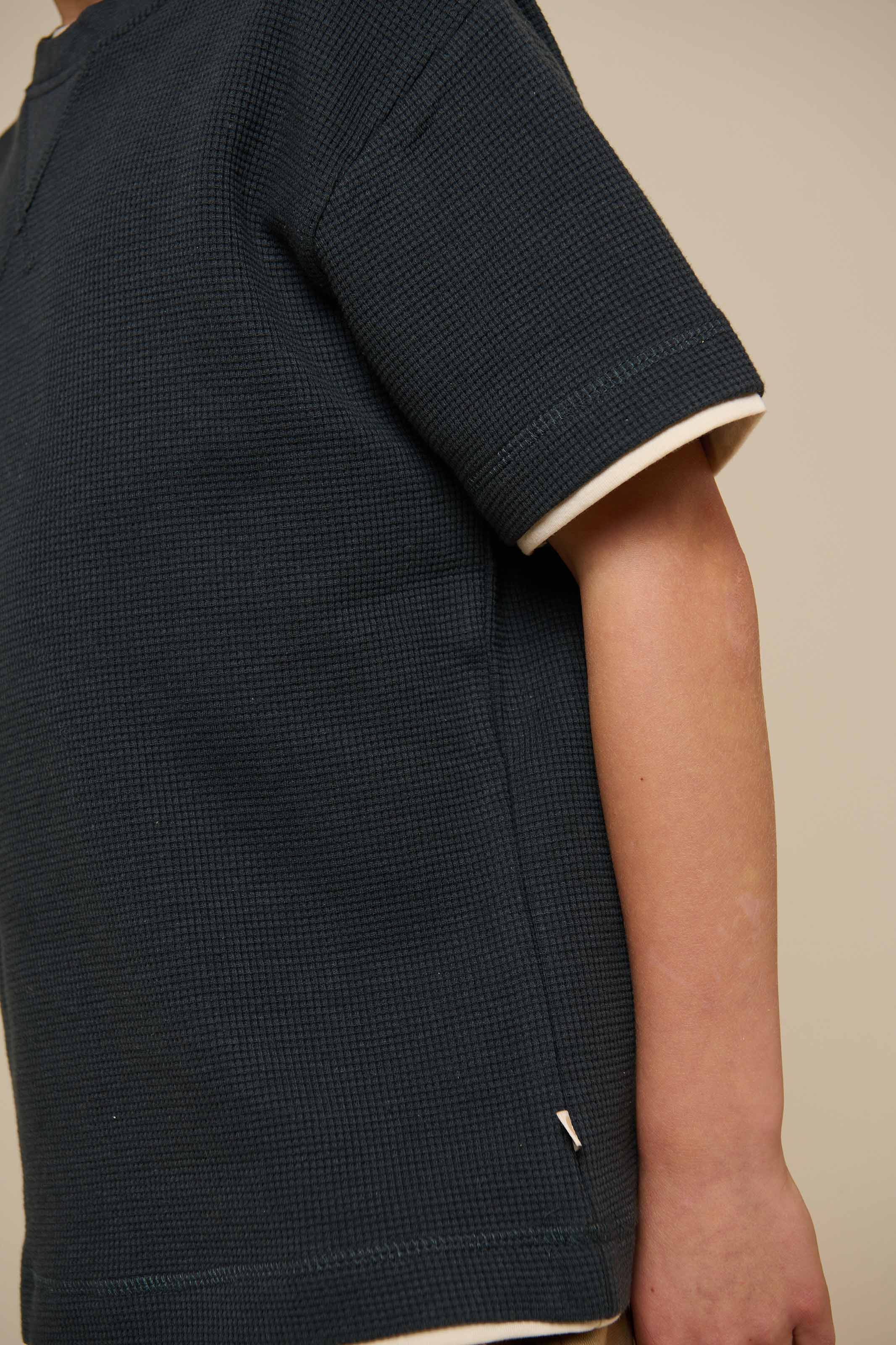Texturiertes T-Shirt - Tween - Forest Green | 100714 Malthe - Image 7