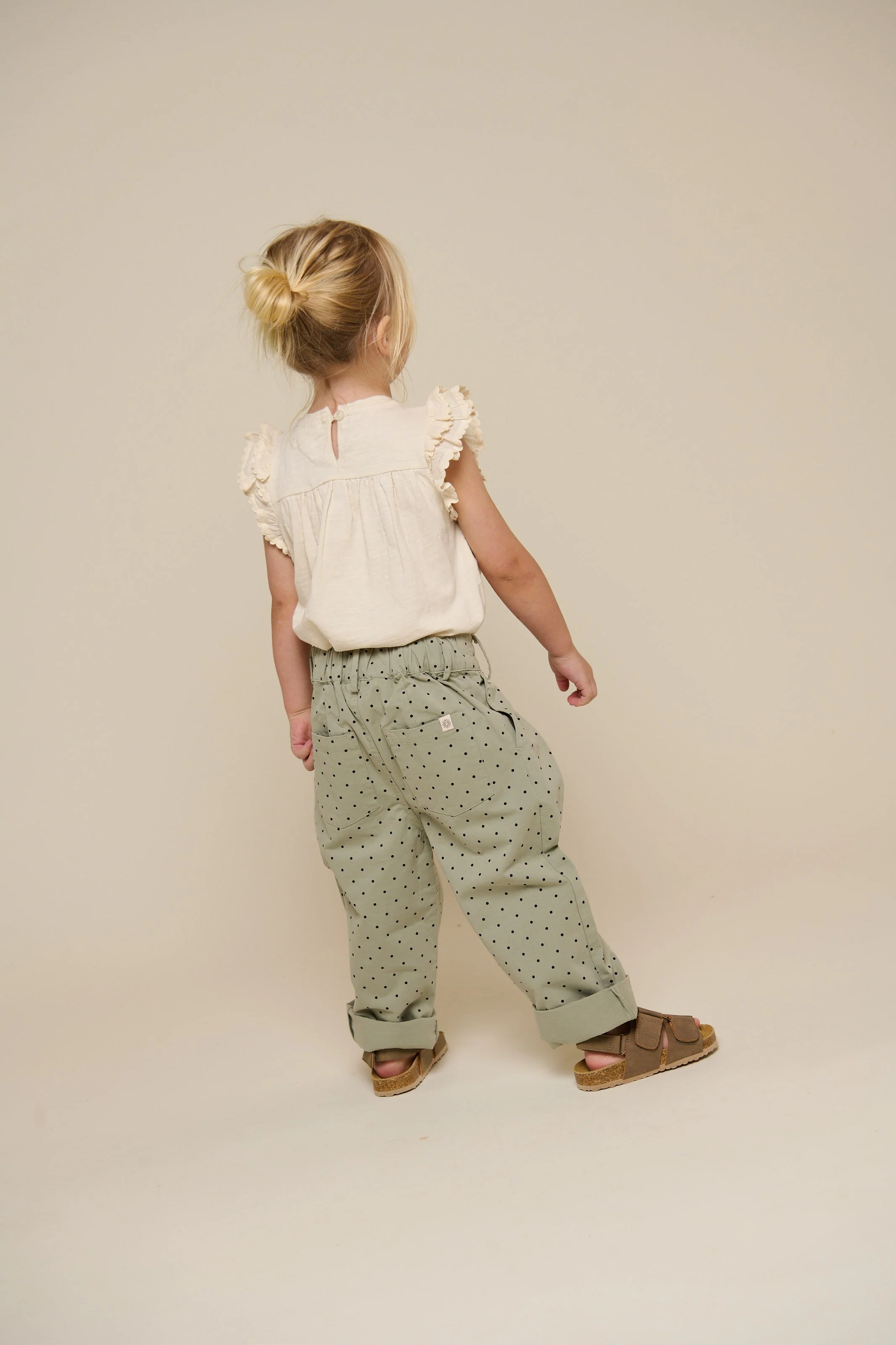 Twill-Hose mit Punkten - Kids - Dusty Green | 100616 Iris - Image 5