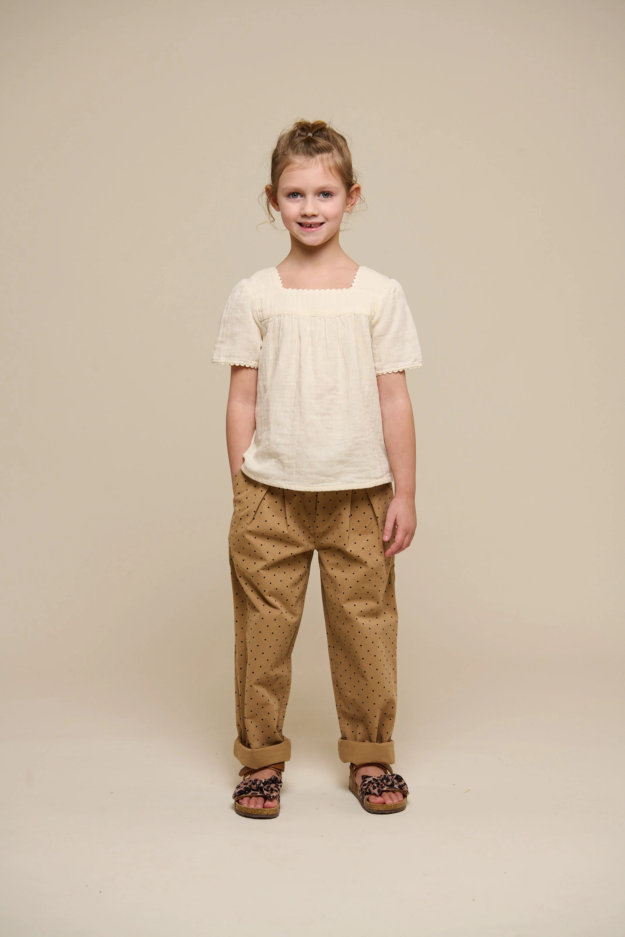 Twill-Hose mit Punkten - Tween - Beige | 100615 Iris - Image 2