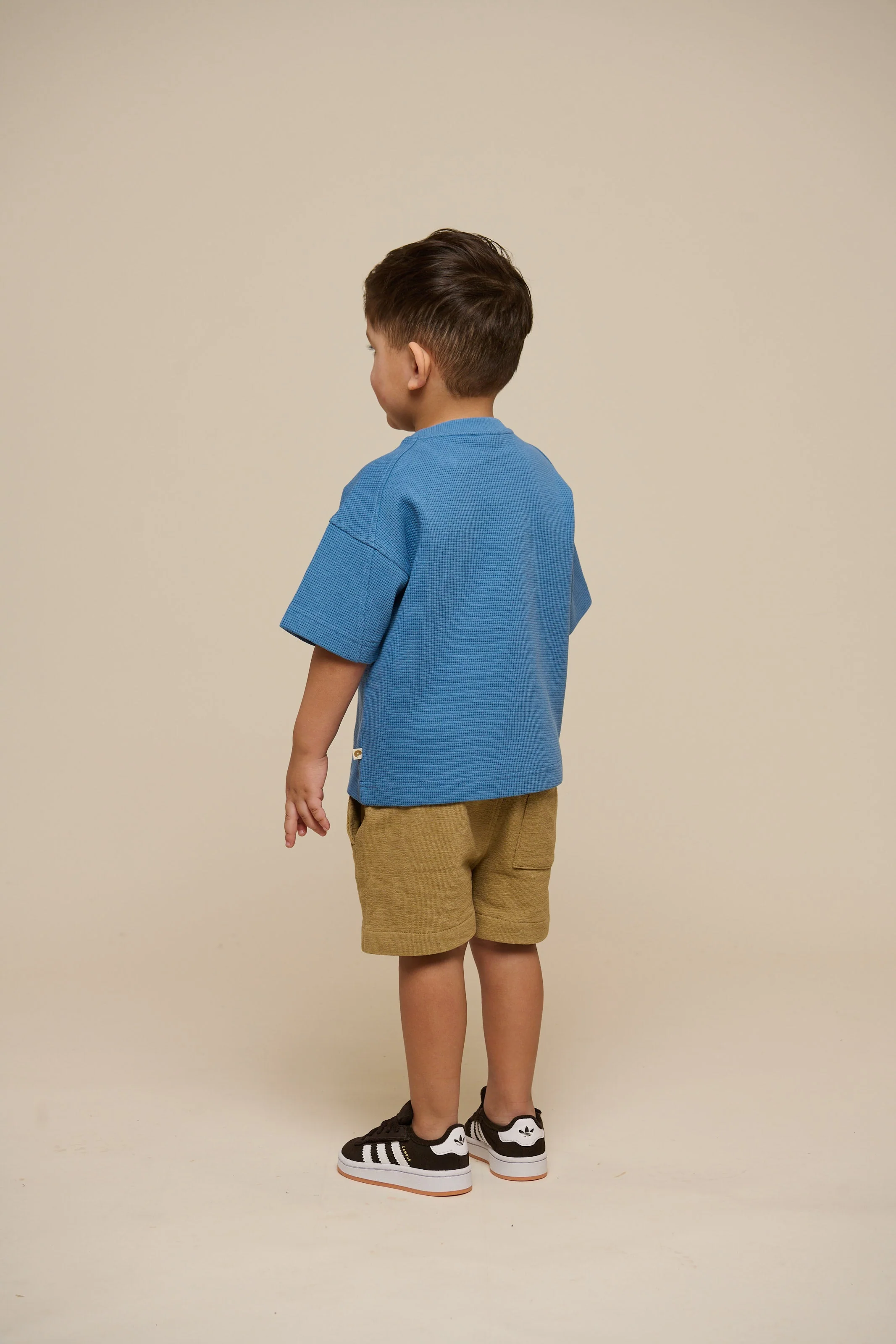 Waffel T-Shirt - Kids - Dusty Blue | 101150 Evan - Image 5